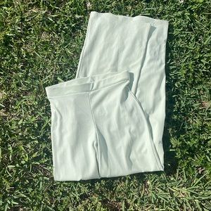 [NASTY GAL] Sage Green Ribbed High Rise Pants - Size 8